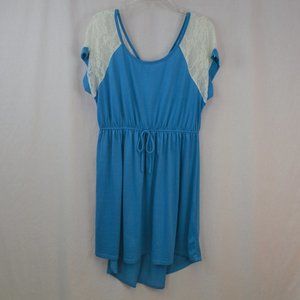 Delirious Los Angeles Blue lace short sleeve dress